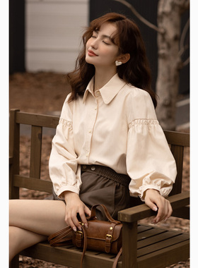 谜秀衬衫韩版显瘦花边内搭衬衫MXB43C0586