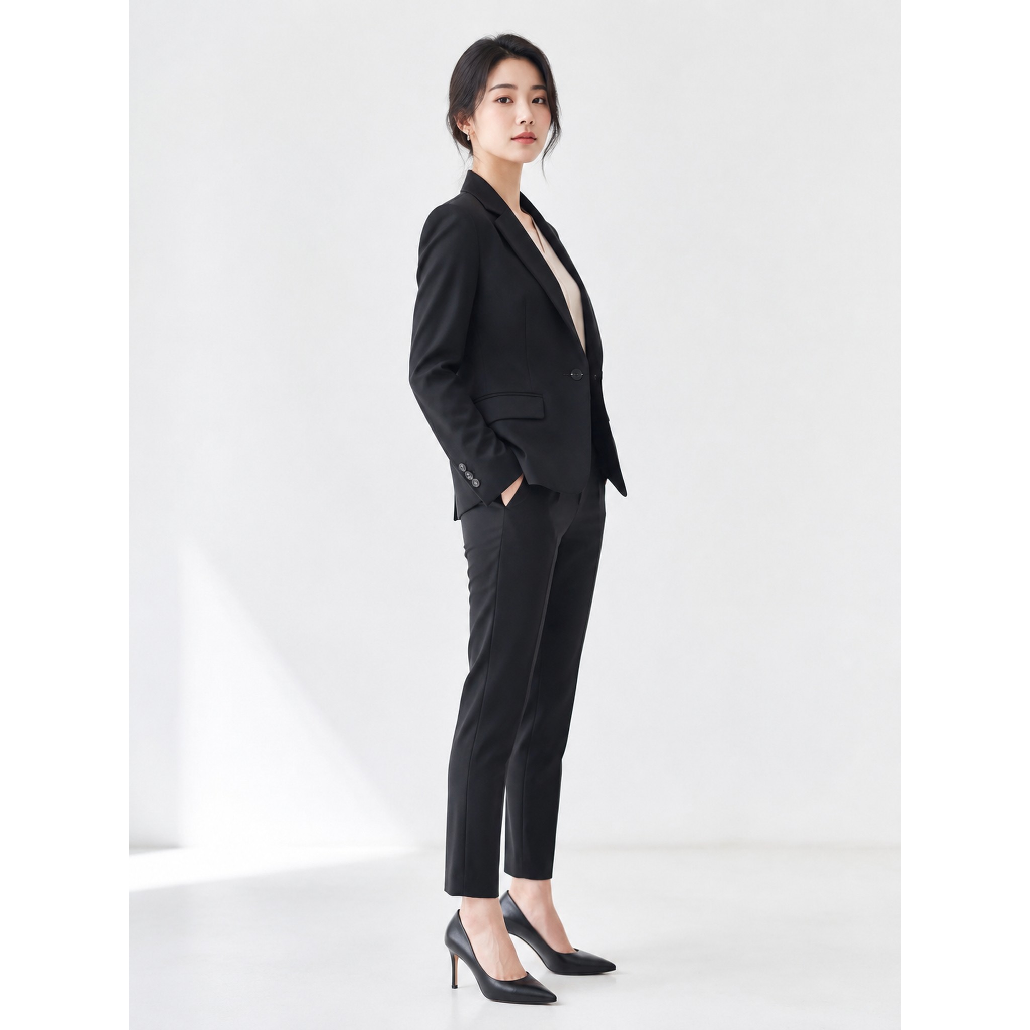 PRICH春秋新款女士职场修身单扣西装外套PRJKG8731E