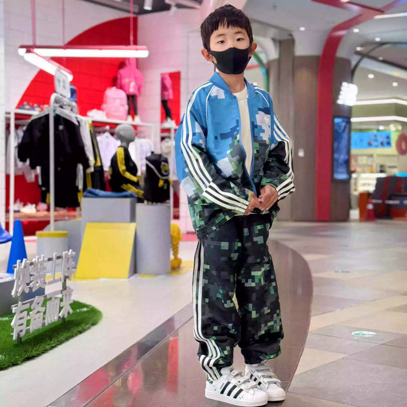 Adidas kids阿迪达斯男大童我的世界梭织立领夹克外套JZ9934