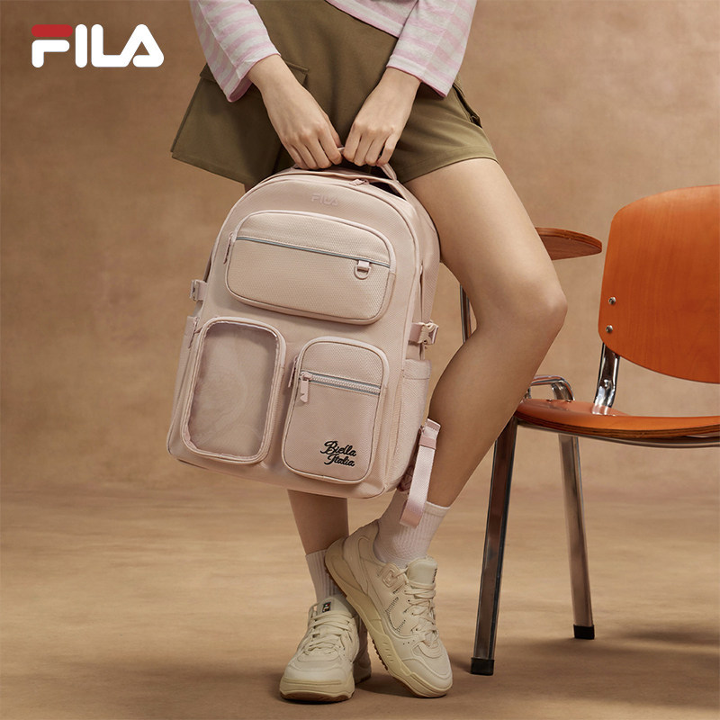 FILA 斐乐轻装书包女新款背包时尚休闲双肩包书包F13W639164F