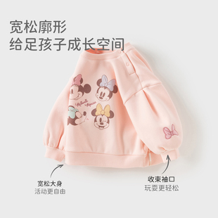 迪士尼IP戴维贝拉儿童卫衣2025秋冬女童加绒套头衫 DB4254307