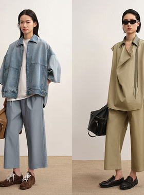 LESS2025年秋季直筒休闲九分裤2P8E18080