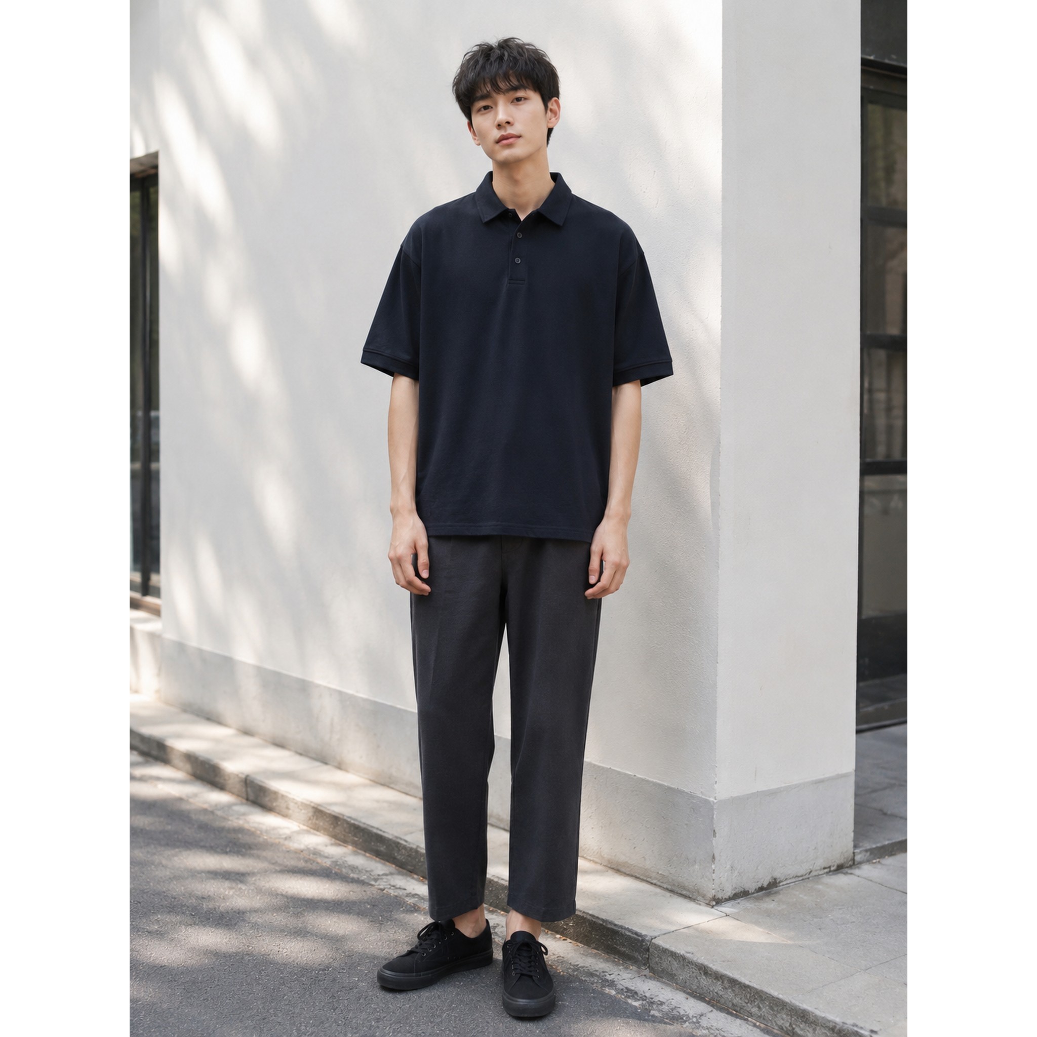 Levi’s李维斯夏季BLUETAB男士休闲纯色Polo衫004TK-0001
