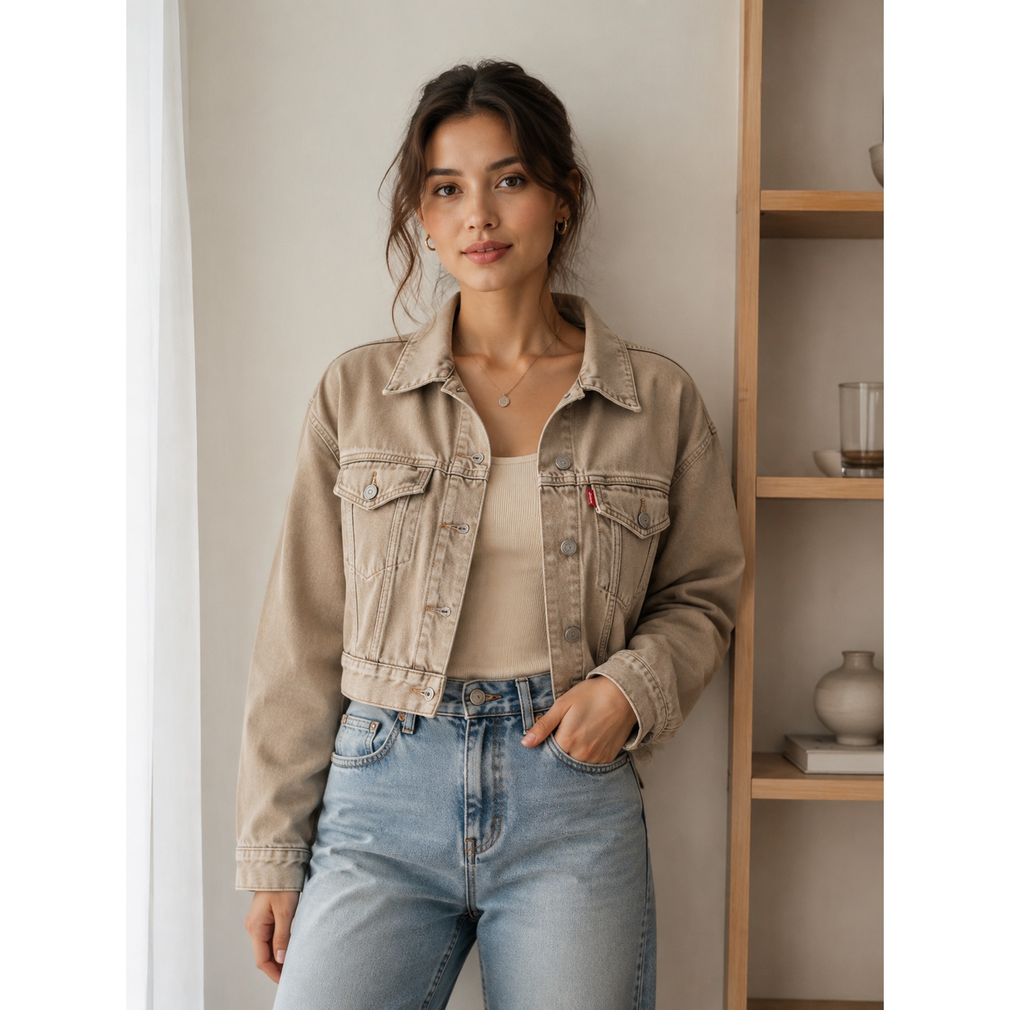 Levi’s李维斯女士复古短款牛仔夹克0089L-0001