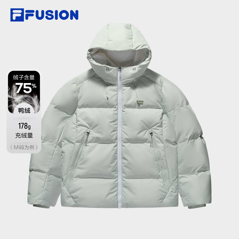FILA FUSION斐乐羽绒服女冬季女款外套冬训连帽上衣T11W441903B