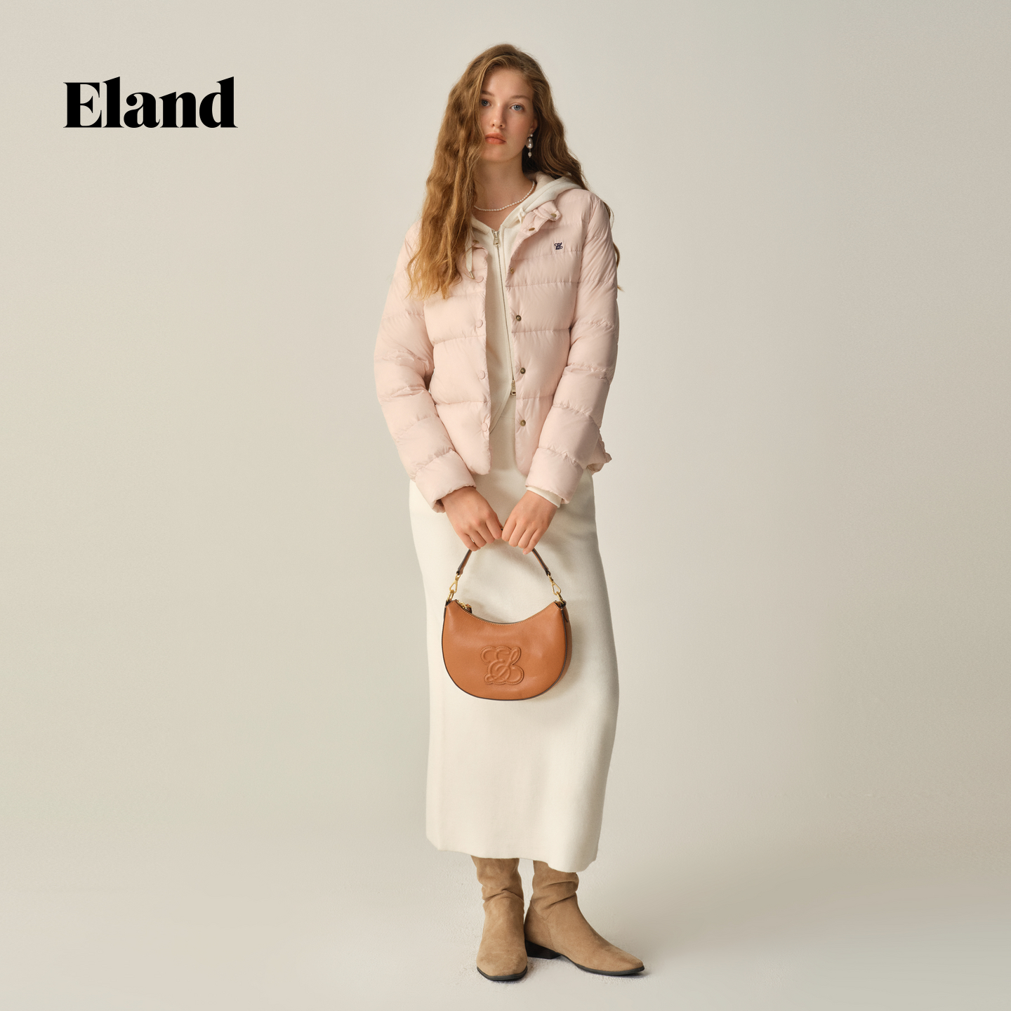 Eland羽绒服女小立领轻薄长袖通勤外套