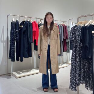 玖姿女士复古休闲风衣JWEQ41201