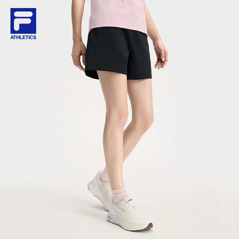 FILA 斐乐女士针织短裤2025秋季 健身运动三分裤A11W531609F