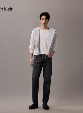 CK Jeans25春夏男士休闲黑色磨白洗水楔形锥形牛仔裤4RB784G