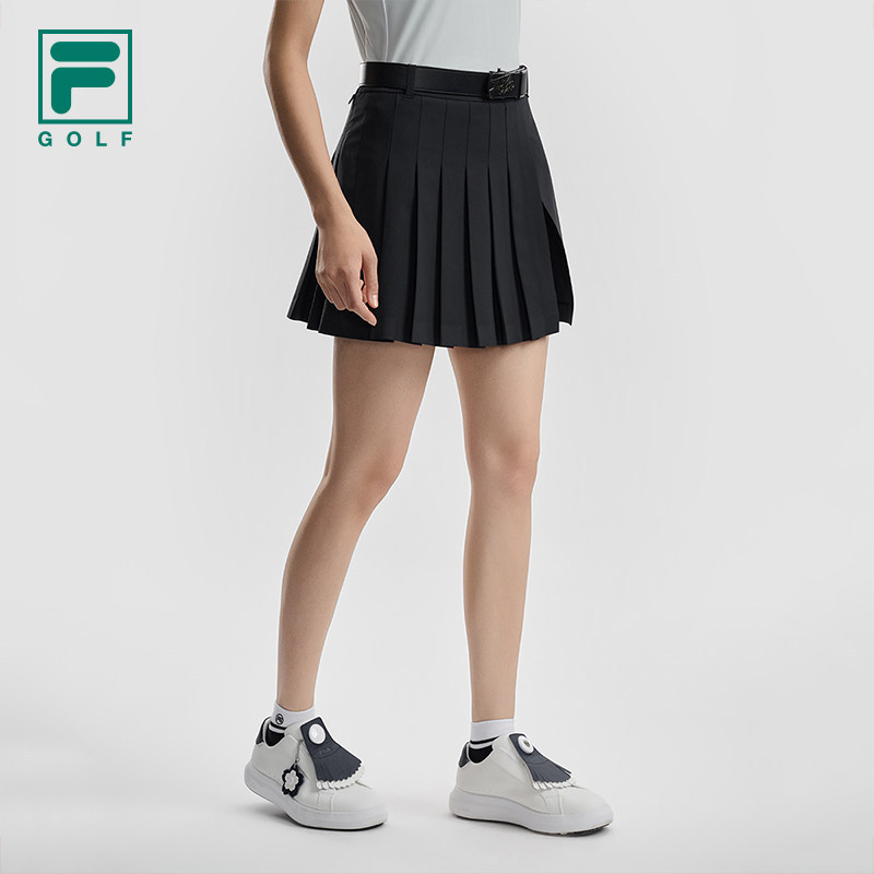 何沐妮同款FILA 斐乐高尔夫短裙女26夏新半身裙百褶裙A11W625305F