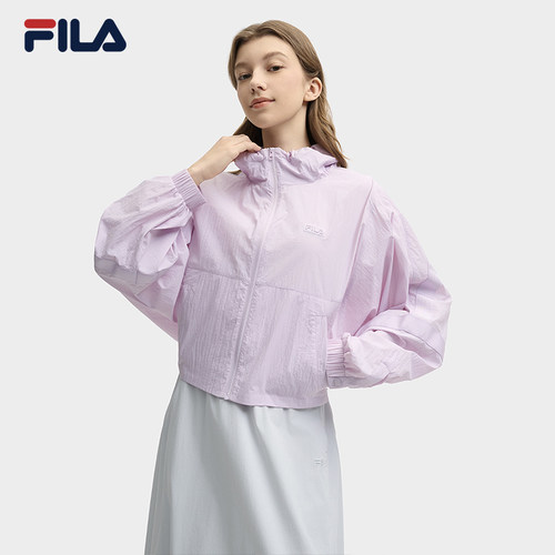 UPF50+│FILA斐乐女梭织外套25夏新款时尚休闲简约F51W529702F