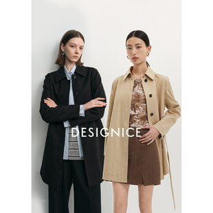 迪赛尼斯2025年秋季 通勤经典气质休闲宽松气质长袖风衣外套女