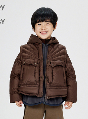 江南布衣童装轻薄短款羽绒服连帽两件套冬男女童儿童1O0C23300
