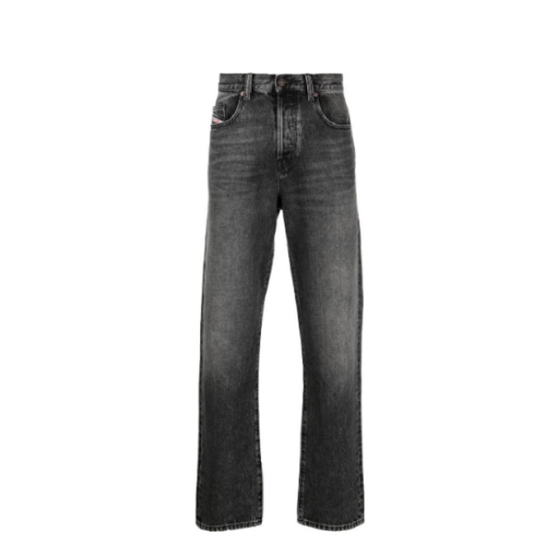 DIESEL/迪赛 FW22水洗Logo印标休闲牛仔裤男款黑色A05156-007C4