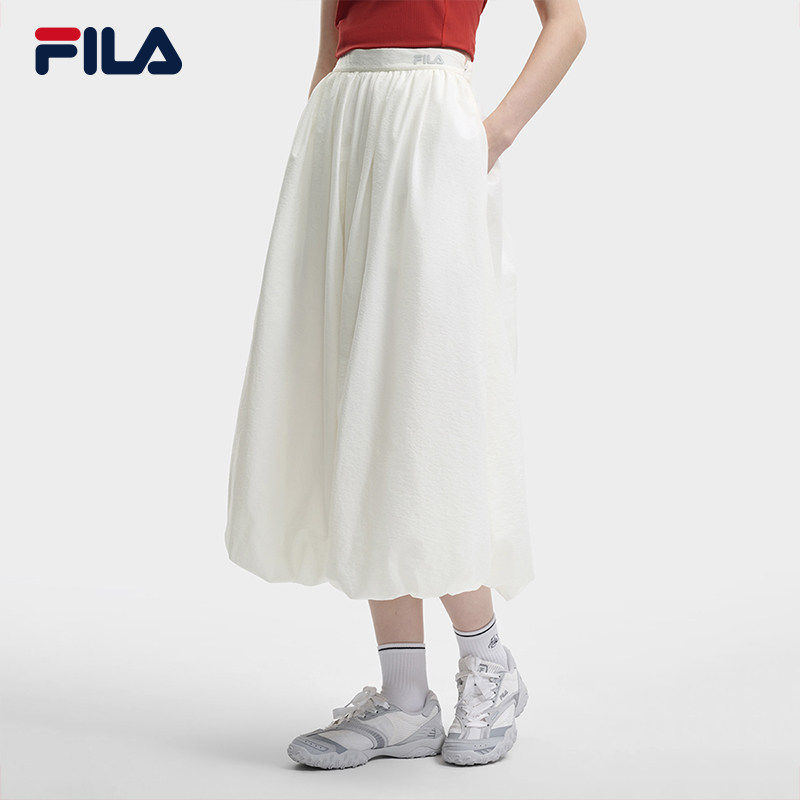 韩素希同款FILA斐乐官方女梭织裙2026夏新半身花苞裙F11W629301F