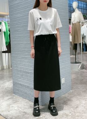 伊芙丽 女士开叉简约半身裙1E8141741