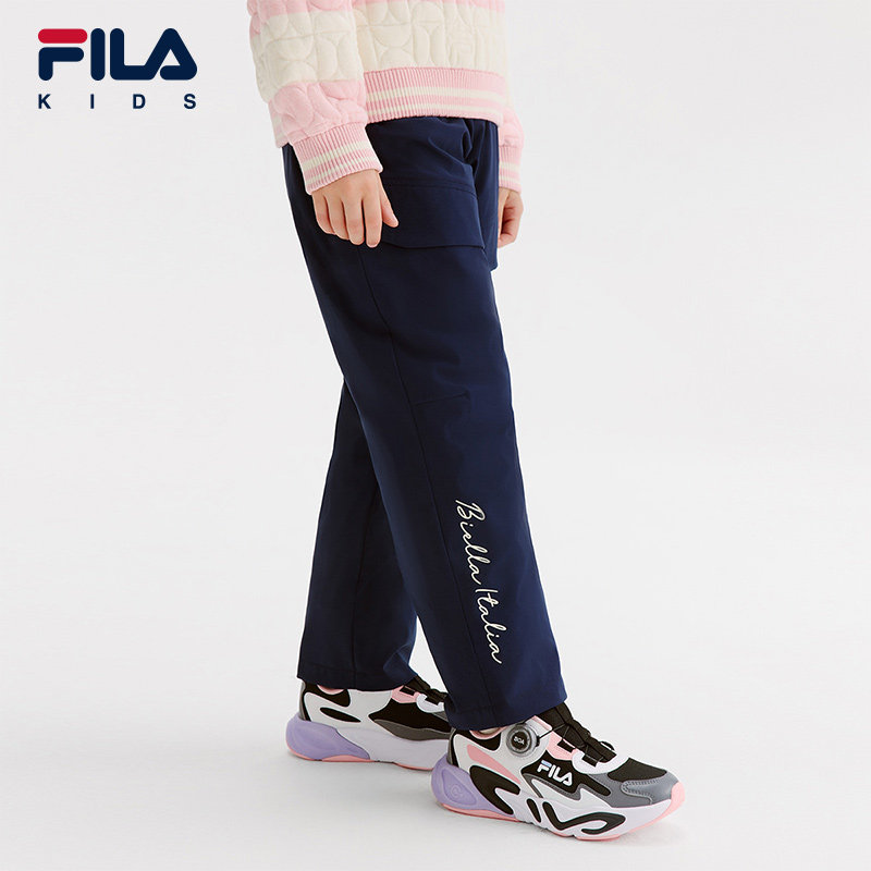 FILA斐乐童装儿童羽绒裤冬季运动裤女中大童加厚K12G441931