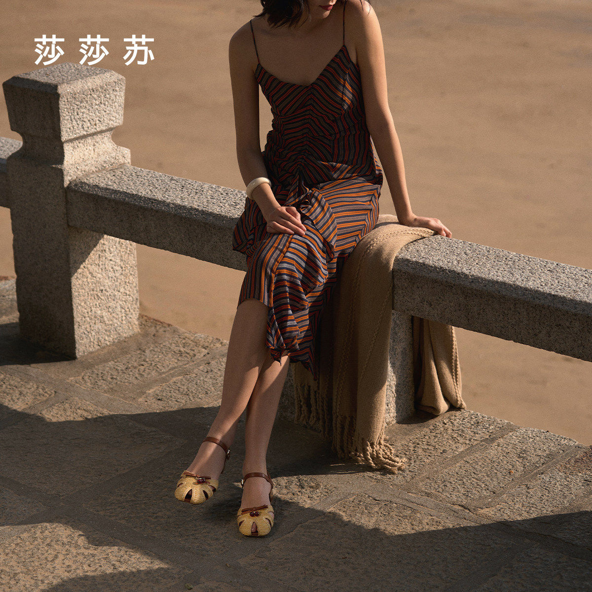 [海岛夏日]莎莎苏2026春夏款镂空编织罗马凉鞋女度假风Z76127A-13