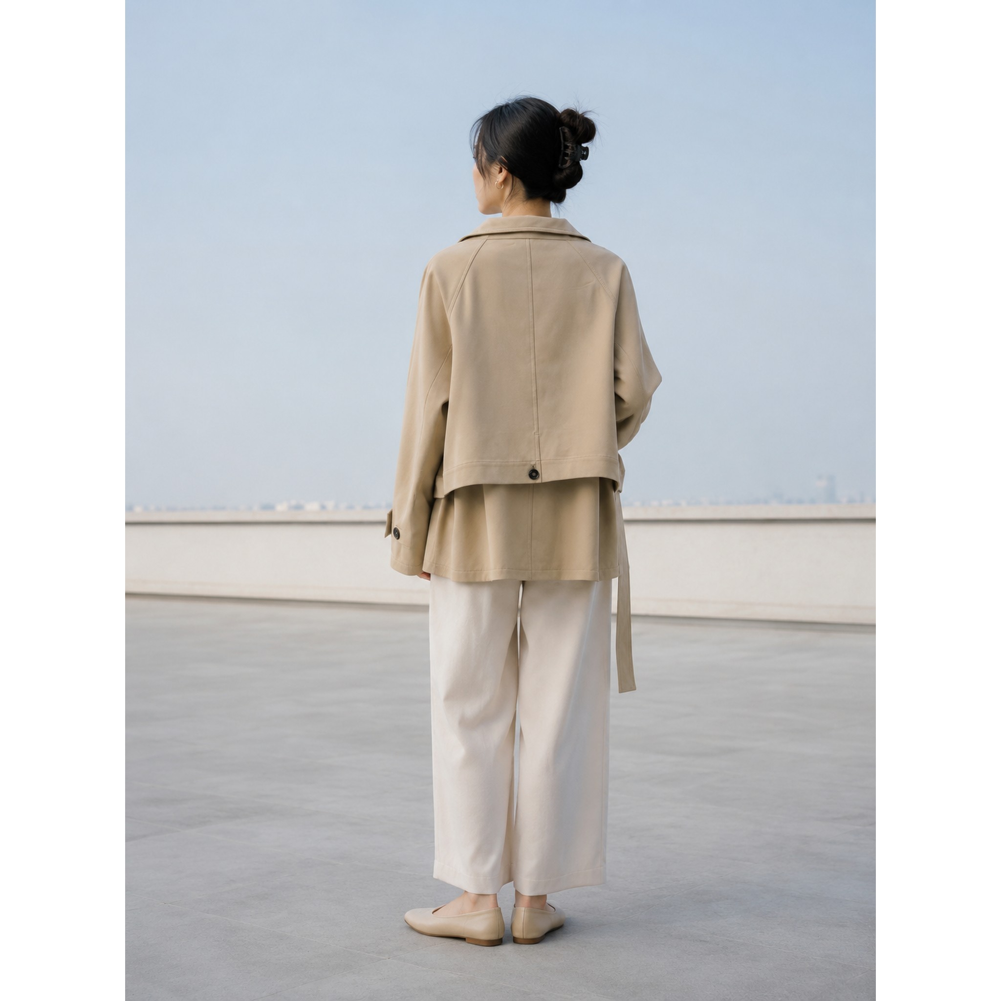 PRICH春秋女士通勤短款风衣外套PRJTG8931M图片