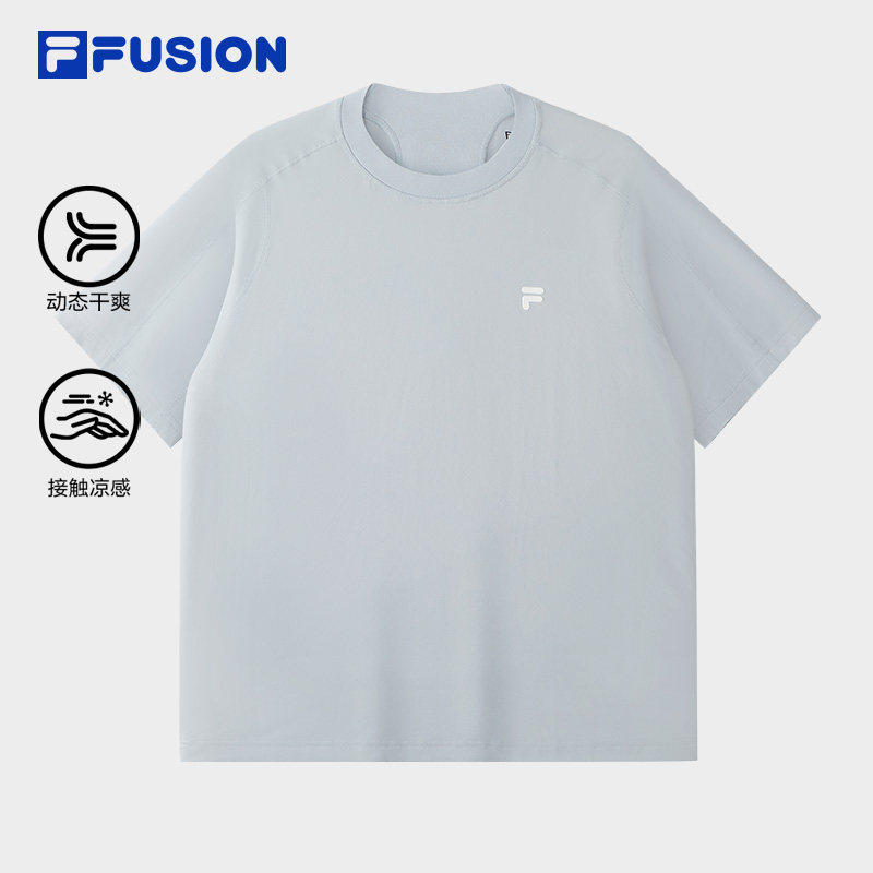 FILA FUSIONFila潮牌短袖T恤男2026夏季干爽圆领上衣T11M621106F