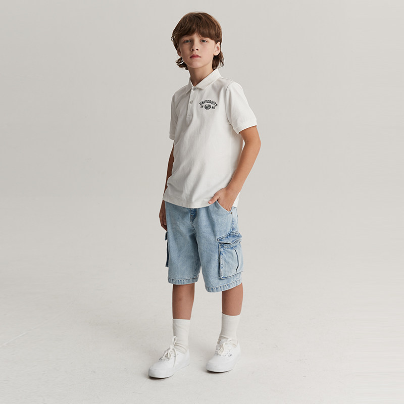 eland kids衣恋童装夏季男童牛仔短裤EKTJE2403B