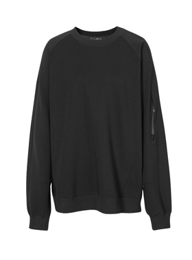 麦檬MM男装24春圆领长袖休闲索罗娜卫衣男黑色9F1200051