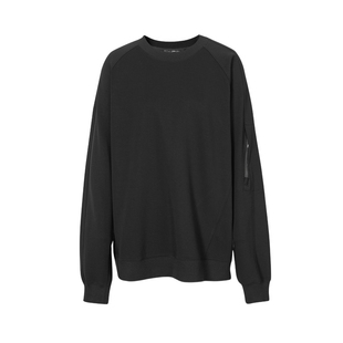 麦檬MM男装24春圆领长袖休闲索罗娜卫衣男黑色9F1200051