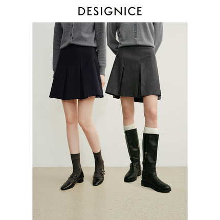 迪赛尼斯 学院风通勤气质短裙 复古 半身裙