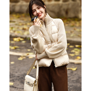 dme德玛纳立领高保暖90鸭绒羽绒服女短款淑女外套G538421122208