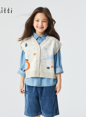 Mitti童装秋季儿童女童宝宝上衣毛衫开衫MW2500303