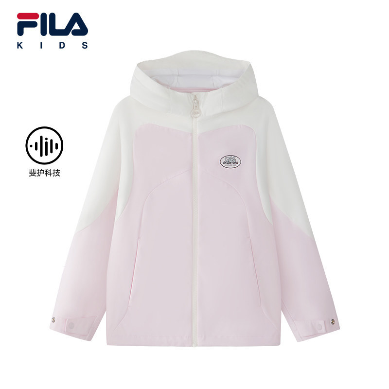 FILA KIDS  斐乐童装女大童外套2026夏季连帽上衣K12G621701
