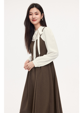 诗凡黎假两件淑女风连衣裙2023年冬款女3EA293001