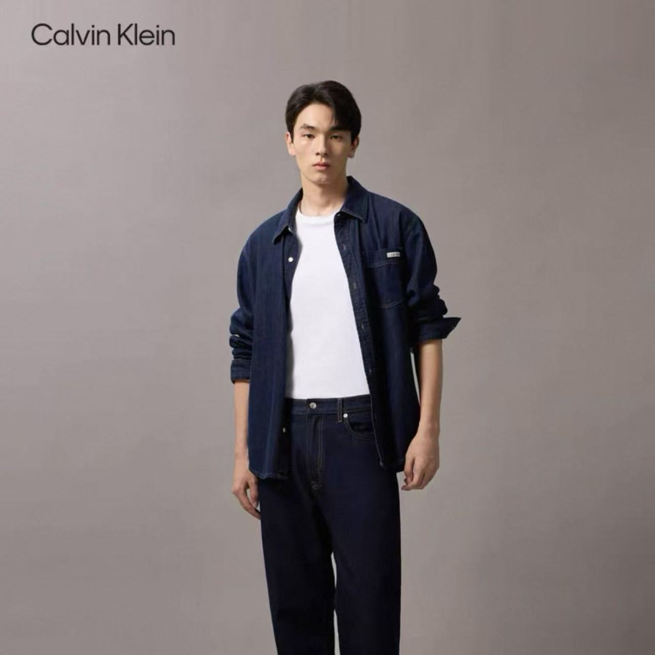 CK Jeans25秋季男士复古纯棉原色宽松楔形锥形牛仔裤4RD713G