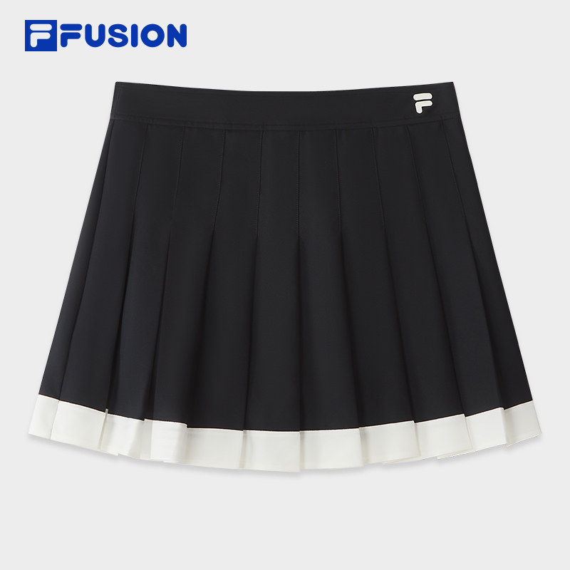 百褶裙|FILA FUSION斐乐梭织裙女2026拼色半身裙短裙T11W627311F