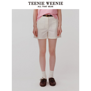 TeenieWeenie小熊女装简约短裤松弛老钱英伦风休闲裤TTTH252401E