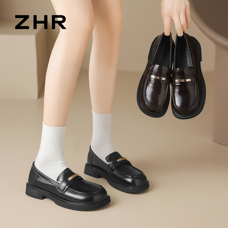 ZHR则则简约大方平底乐福鞋女2025爆款时尚柔软舒适耐磨单鞋CE97