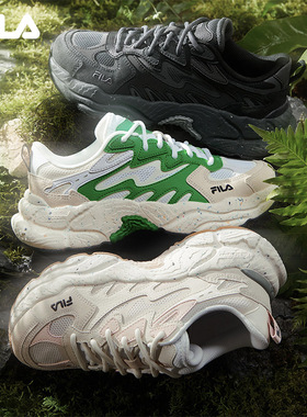FILA斐乐官方蕨草女鞋运动鞋春季休闲鞋复古黑色鞋子F62W531199F