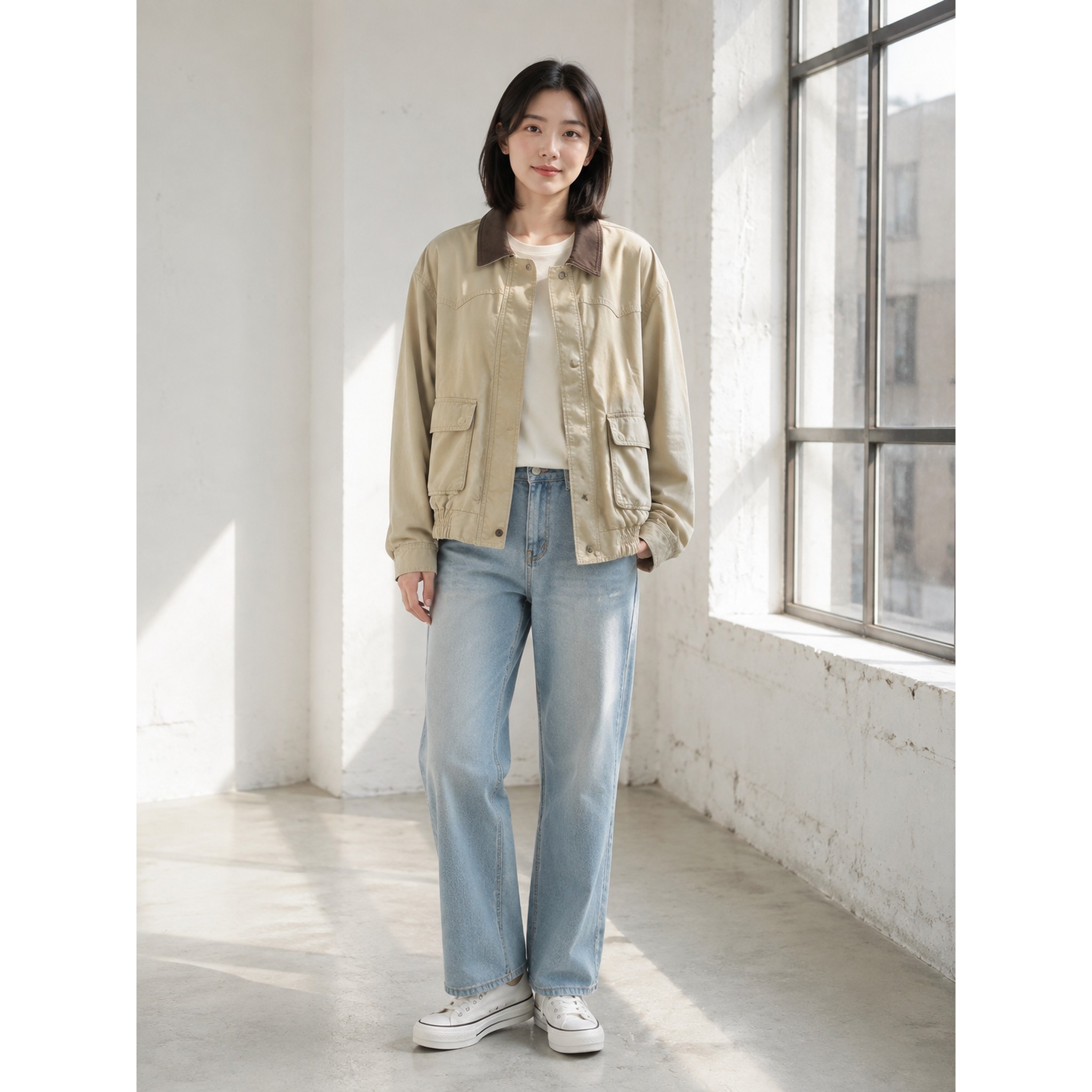 Levi’s李维斯秋季女士复古拼领短外套006RT-0003