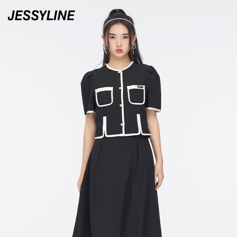 jessyline 杰茜莱黑色短薄款小外套女 321107173