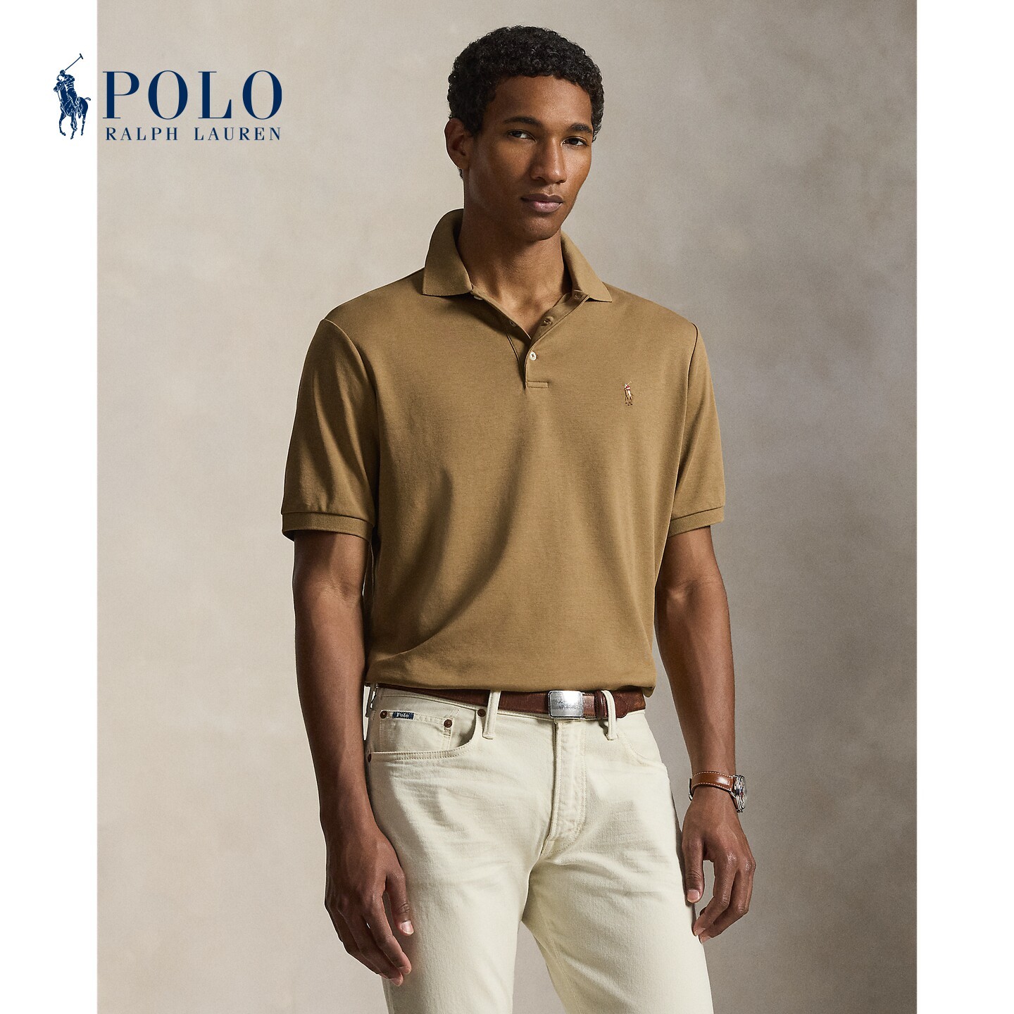 Ralph Lauren/拉夫劳伦男装 修身版匹扣Polo衫MNPOKNI1N824141