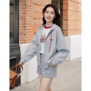 dme德玛纳简约风连帽撞色牙刷绣松弛感女式外套GJ540320412603