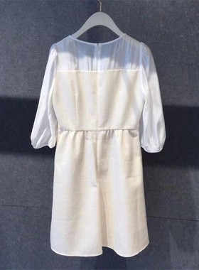 SEIFINI诗凡黎专柜2023夏款浅米色连衣裙女3E4491411