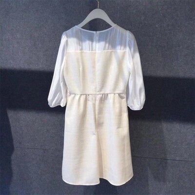 SEIFINI诗凡黎专柜2023夏款浅米色连衣裙女3E4491411