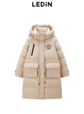 乐町工装面包鹅绒服24冬中长款羽绒服C2ACE4529