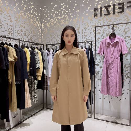 菲姿 女士 宽松简约风衣F3F619