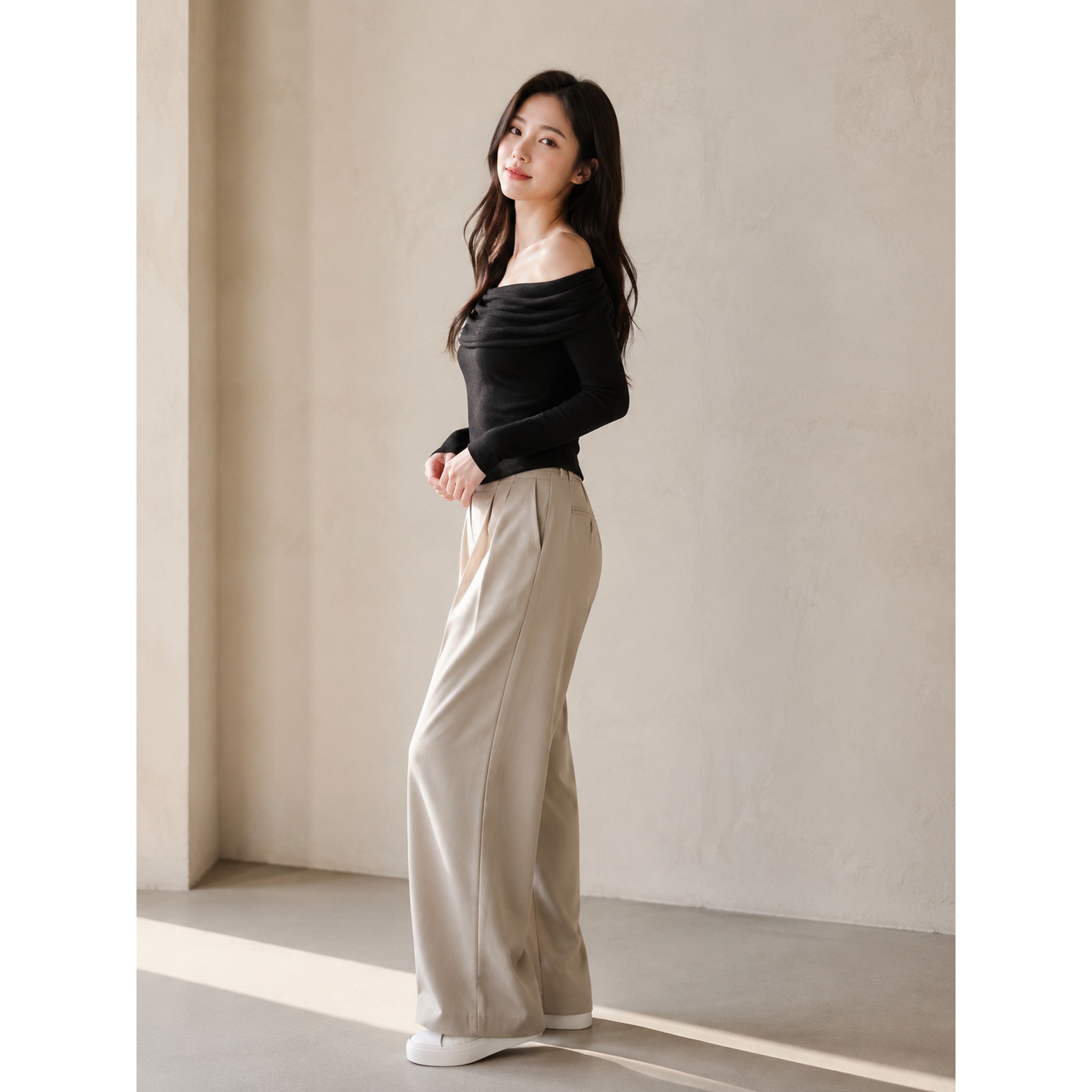 VERO MODA春秋女士一字领露肩气质短款针织衫326324039