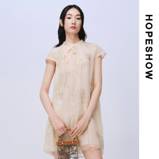 HOPESHOW 连衣裙89225171605 红袖