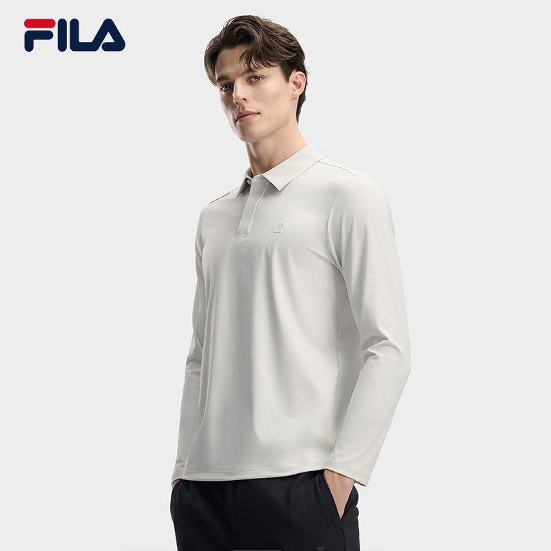 FILA 斐乐男子针织长袖POLO衫2026春季新款简约上衣F11M629103F