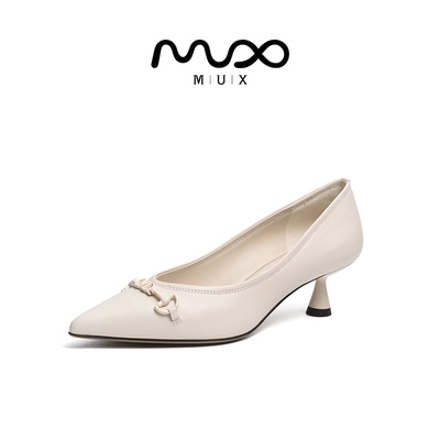 MUX迈思24春季精美饰带浮光柔力细跟时尚单鞋82092