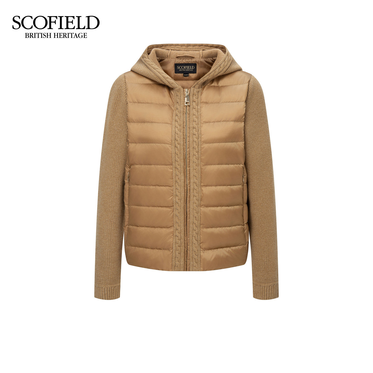 Scofield女装 拼接羽绒服连帽